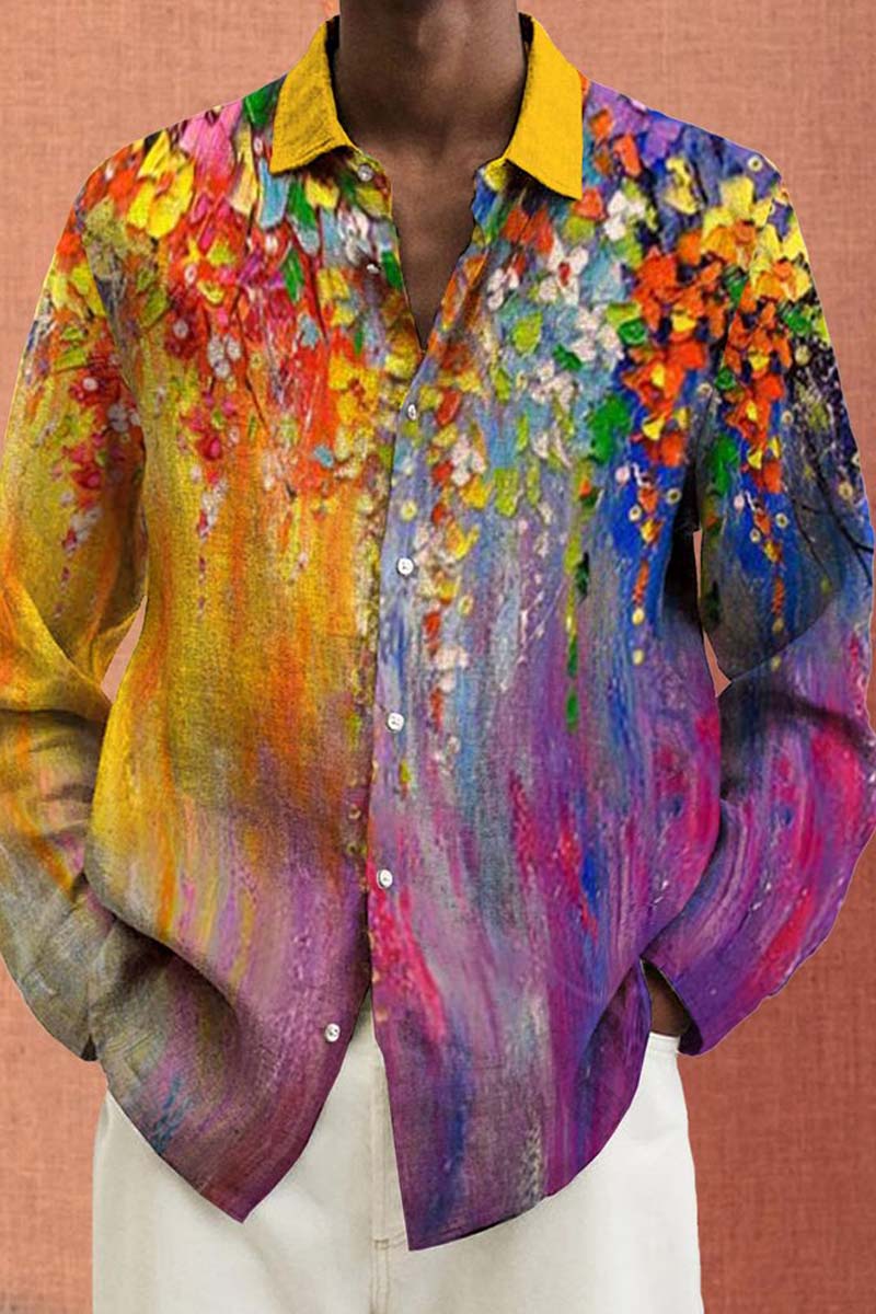 Men's Cotton&Linen Long-Sleeved Fashion Casual Shirt - Fashionpara