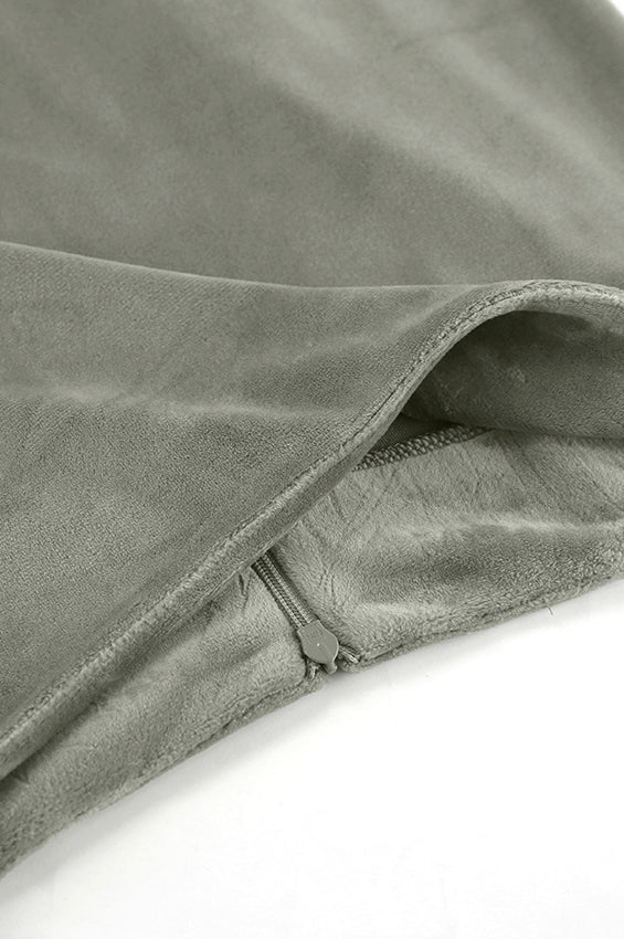 Green Velvet High-Waisted Fishtail Skirt