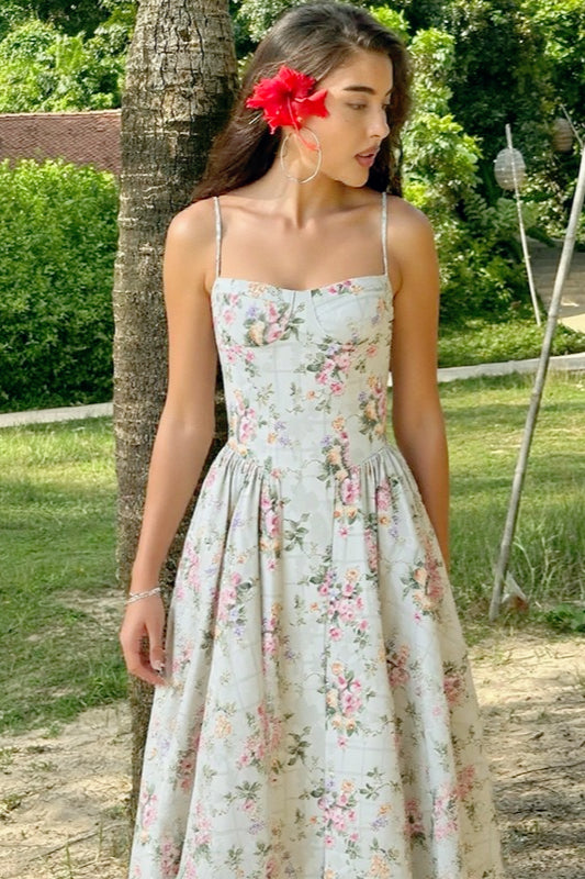 Smocked Floral Slip Dress