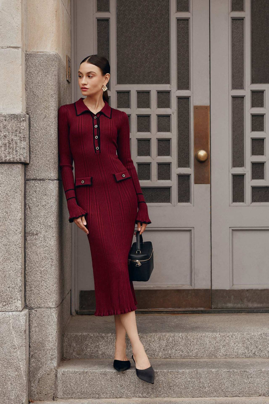 Knit Bodycon Elegant Maxi Dress - Fashionpara