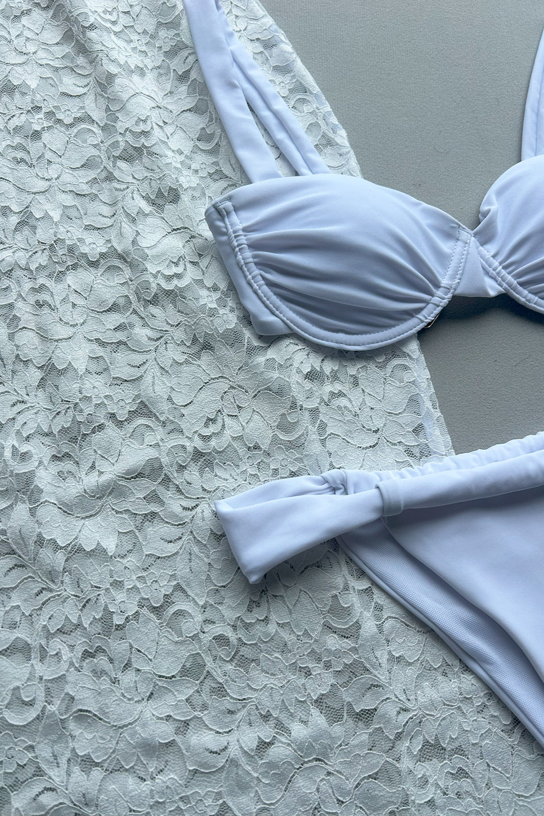 Sexy Lace Bikini Three Piece Swim Set