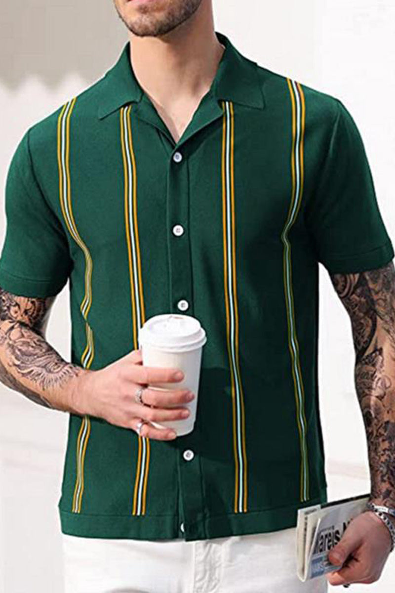 Uniqshe Fashion Casual Hit Color Polo Shirt
