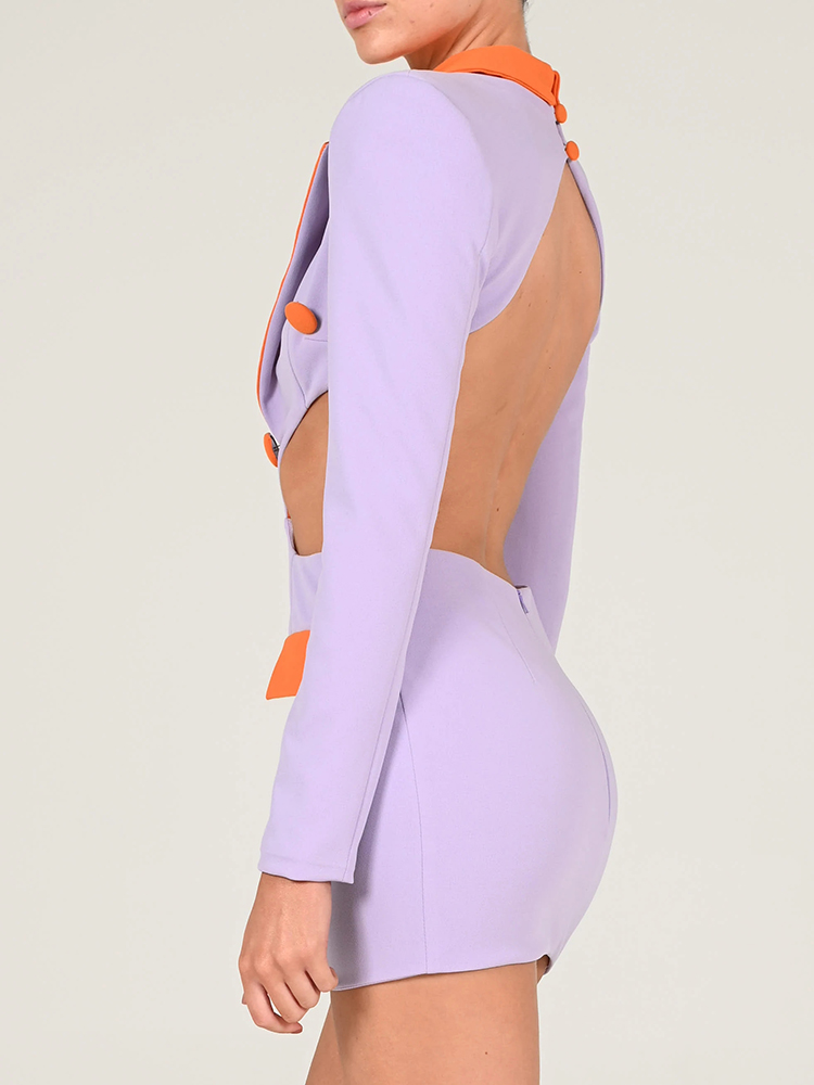 Patchwork Backless Dress