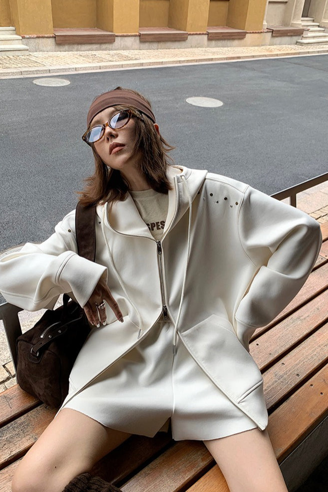 Studded Loose Casual Hoodie