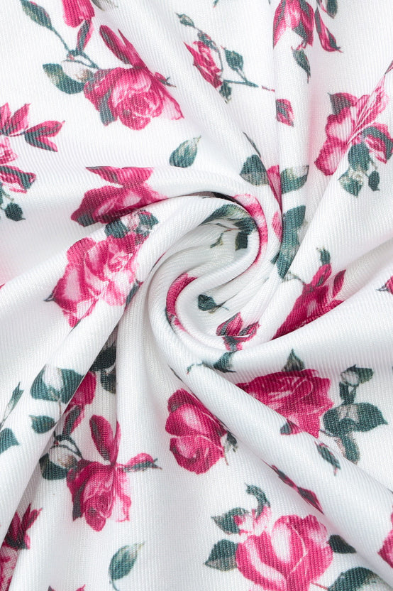 Halter Sleeveless Open Back Sweet Slit Floral Dress