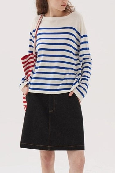 Classic Breton Long Sleeve Knit Top