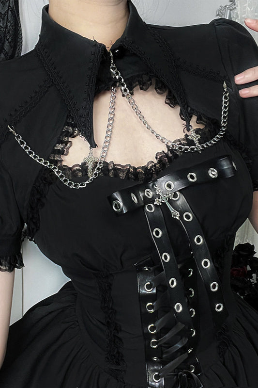 Strap Dress Cover Set Gothic Dress
