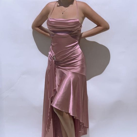 simple pink prom dress,modest evening dresses - Fashionpara