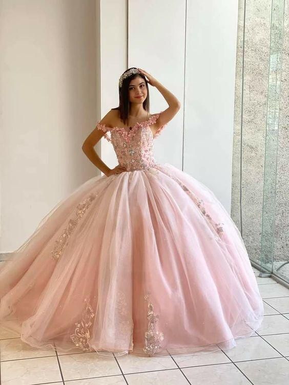 Pink long prom dress A line evening dress - Fashionpara