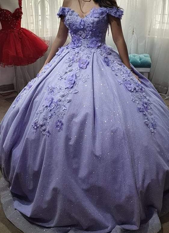 Purple Princess Ball Gown Quinceańera Dress Sweet 16 Dress - Fashionpara