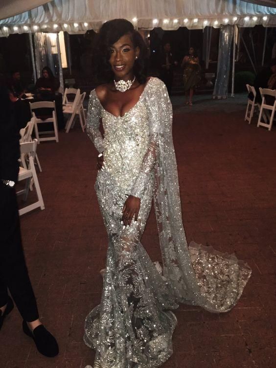 Charming mermaid prom dress, shiny prom dress - Fashionpara