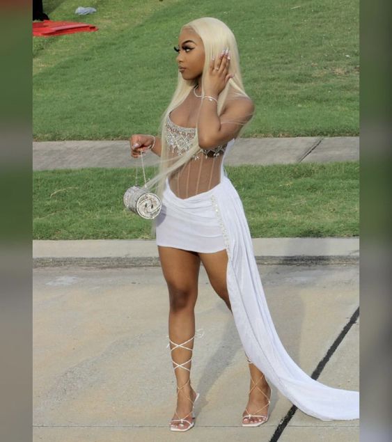 sexy short white homecoming dress - Fashionpara