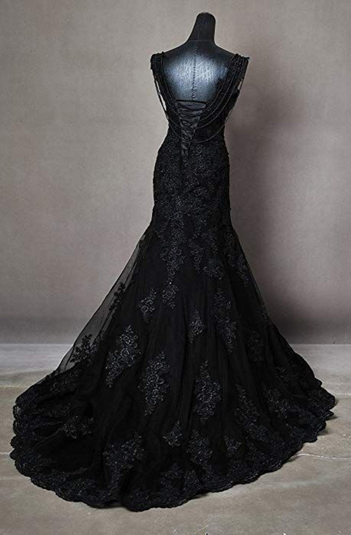 Black Wedding Dresses Modest Prom Dress
