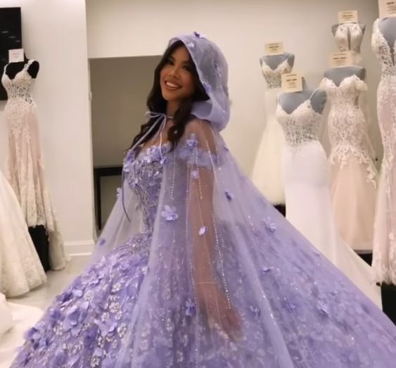 Lavender Princess Quinceanera Dress Ball Gown Lace Appliques Corset Sweet 15 Prom Dresses - Fashionpara