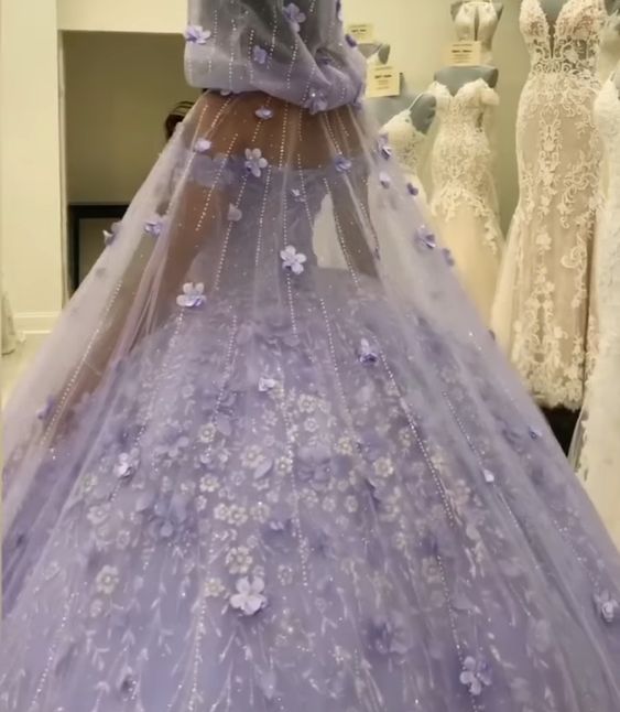 Lavender Princess Quinceanera Dress Ball Gown Lace Appliques Corset Sweet 15 Prom Dresses - Fashionpara