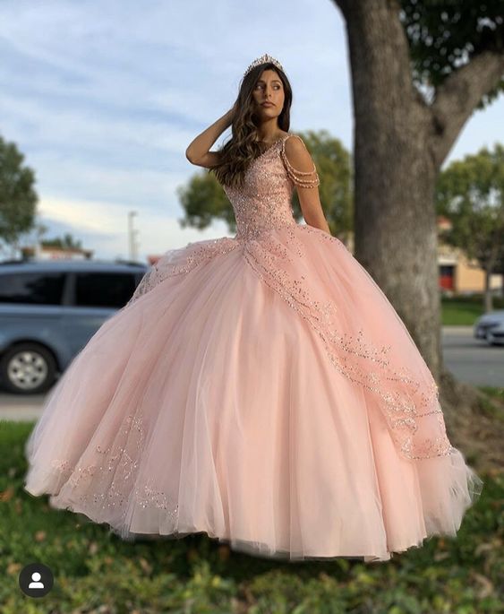 Pink Princess Ball Gown Quinceańera Dress Sweet 16 Dress - Fashionpara
