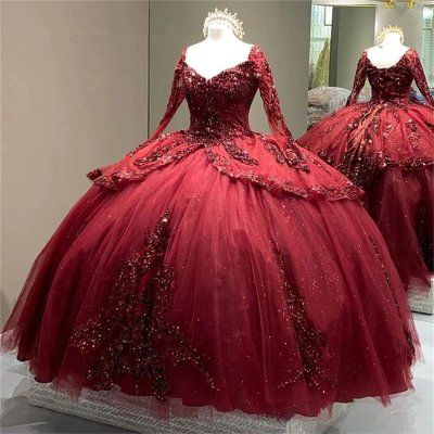 Shimmery Off Shoulder 3D Flowers Application Ball Gown Prom Party dress - Fashionpara