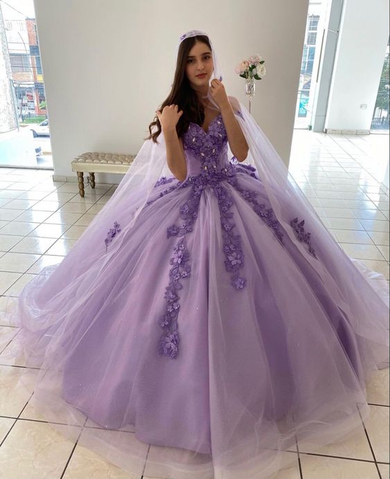 Sweetheart Purple Long Ball Gown Prom Dresses - Fashionpara