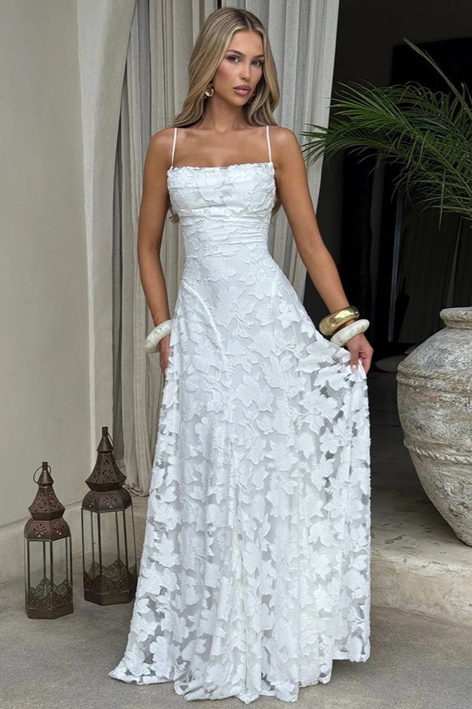 Lace-Up Backless Maxi Dress