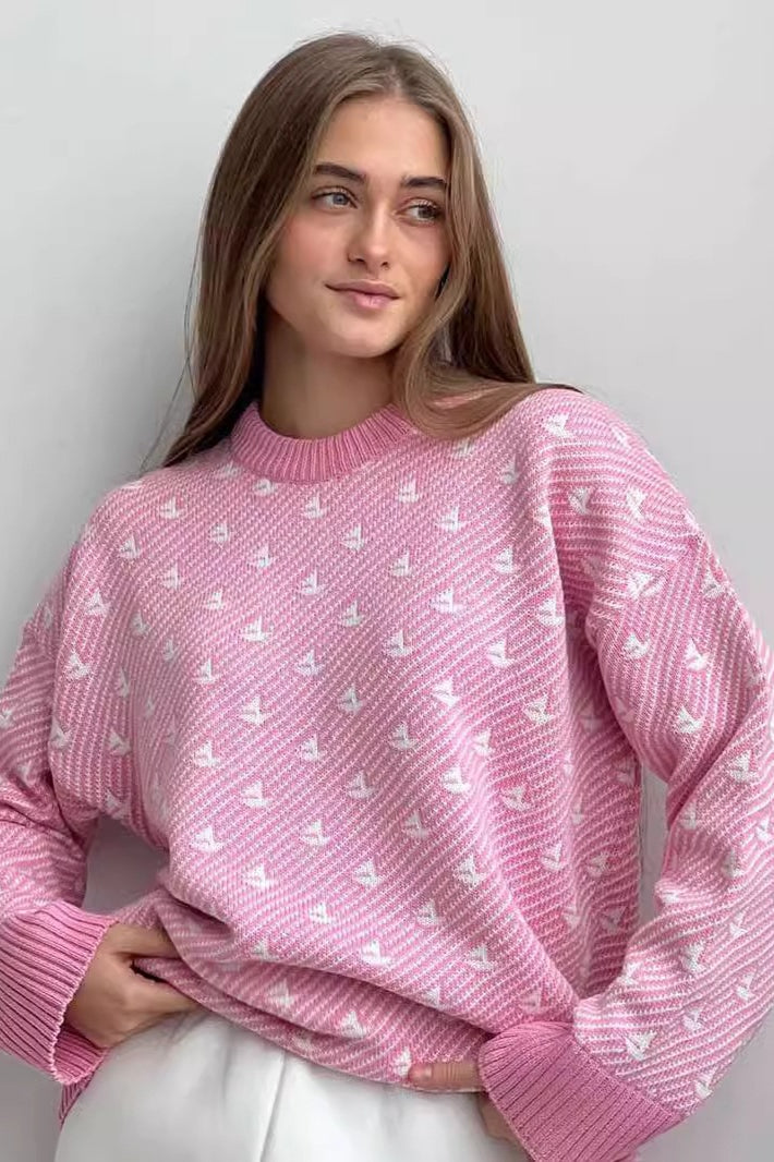 Crew Neck Knit Pullover Sweater