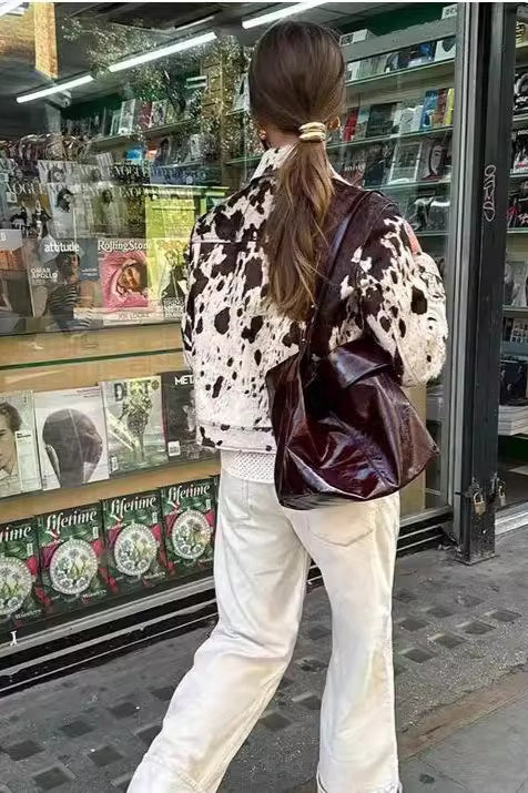 Stylish Casual Printed Collar Coat for Effortless Elegance