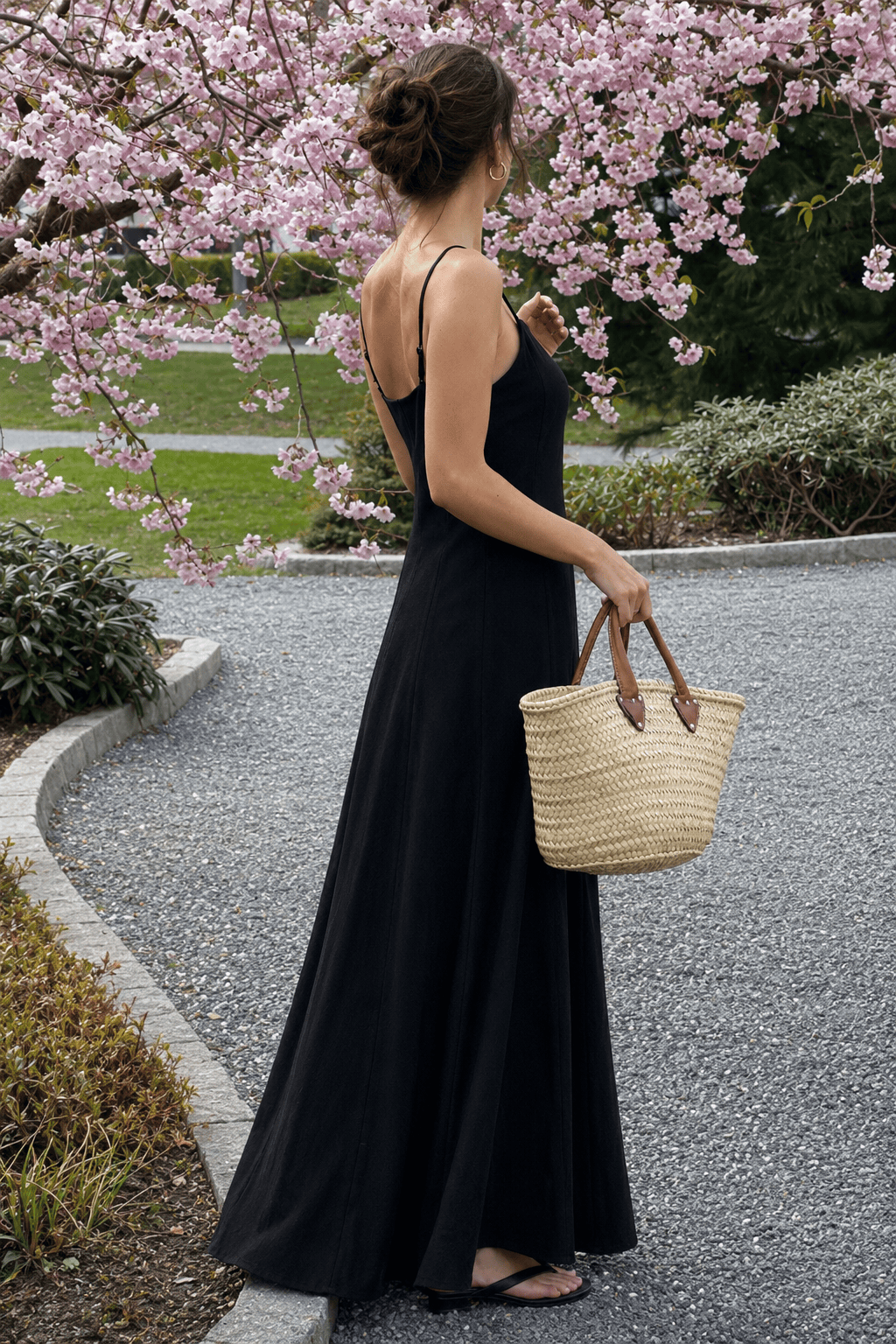 Linen Square Neck A-Line Maxi Dress 6