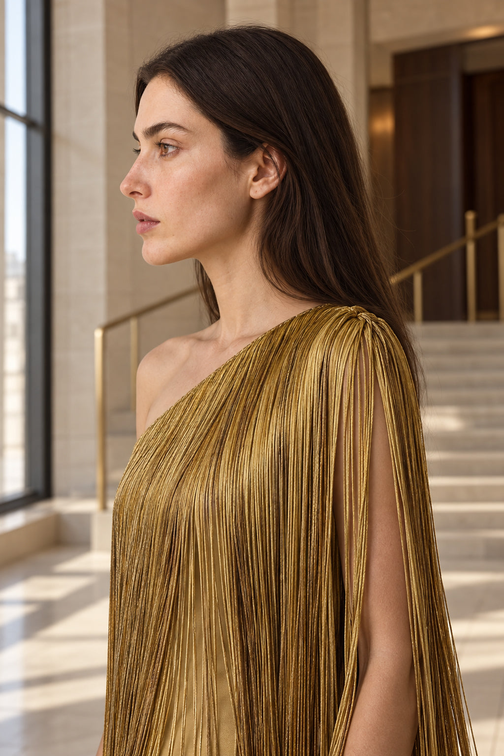 One-Shoulder Fringe Tassel Cocktail Mini Dress