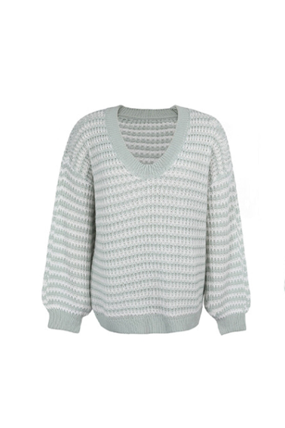 RadyRin V-Neck Striped Sweater for Effortless Elegance