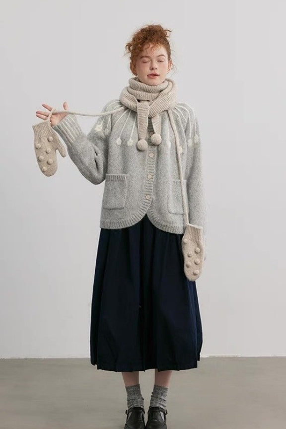 Alpaca Blend Embroidered Cardigan