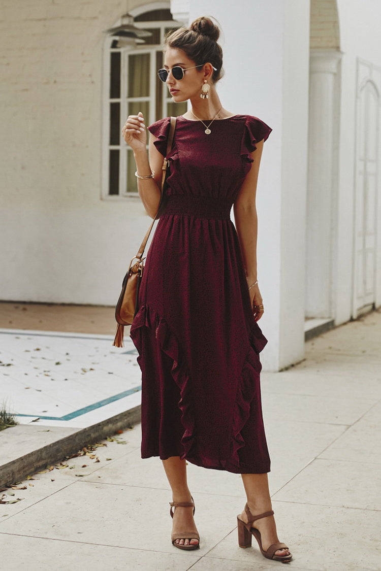 Ruffled Polka Dot Maxi Dress