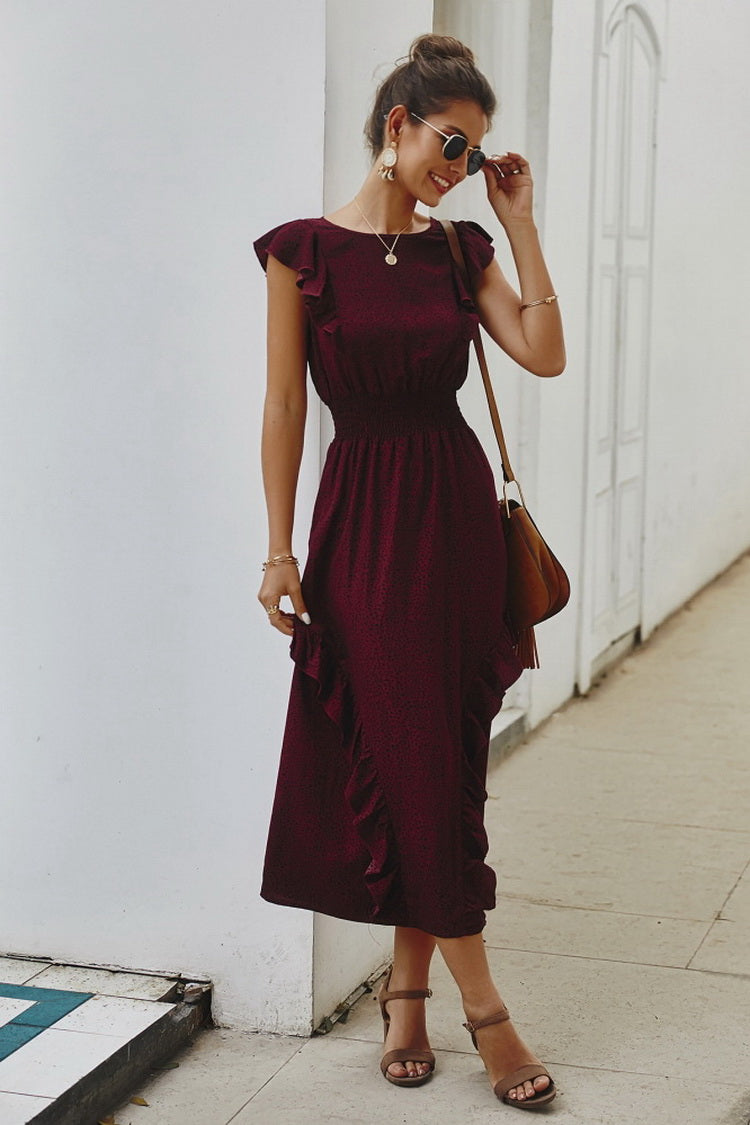 Ruffled Polka Dot Maxi Dress