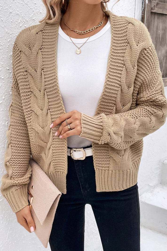 Ribbed Knit Long Sleeve Cardigan for Stylish Comfort