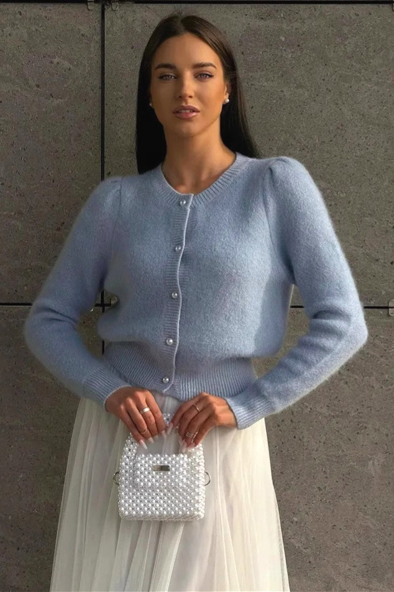 Solid Minimalist Relaxed Long Sleeve Knit Cardigan 8