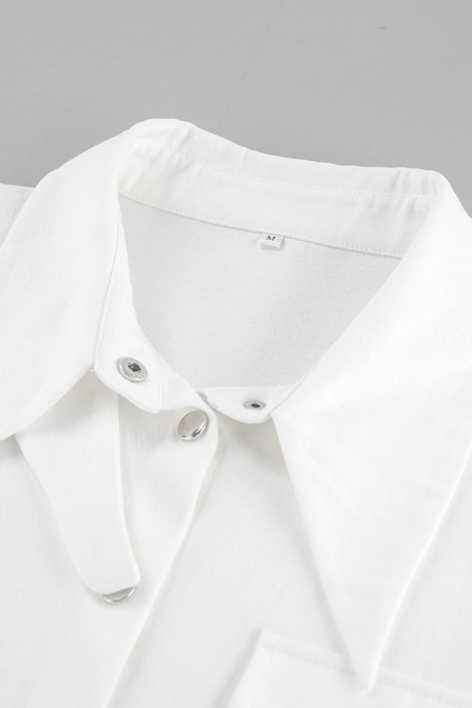 Unique Cropped Collared Blouse