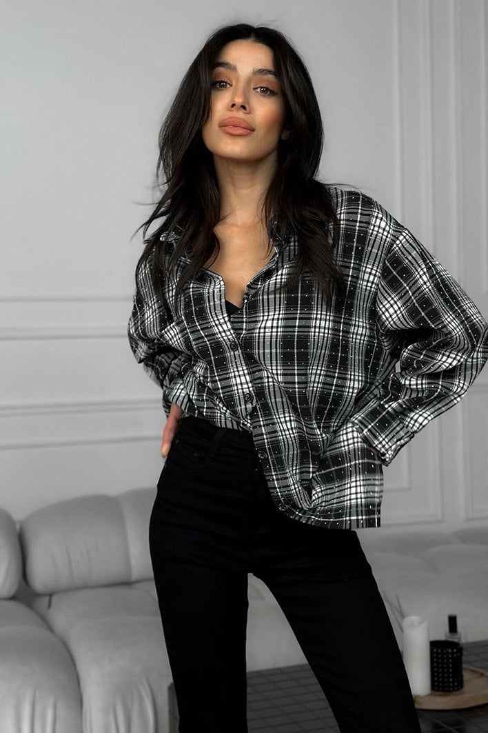 Vintage Style Plaid Casual Blouse