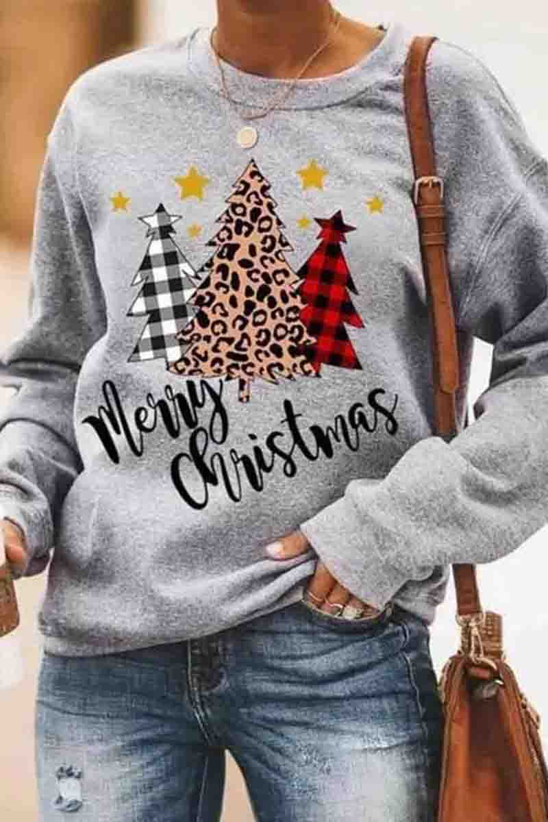 Women's Cotton Fleece Casual Print Warm Cozy Sweatshirt Fashionpara