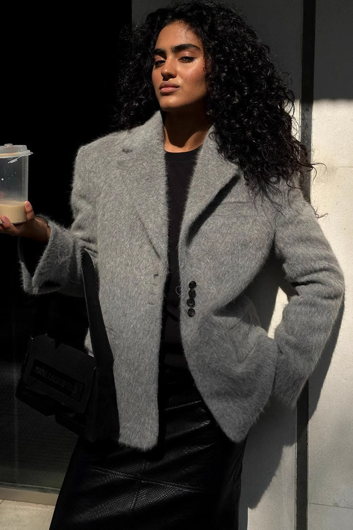 Plush Single Breasted Longline Blazer 8