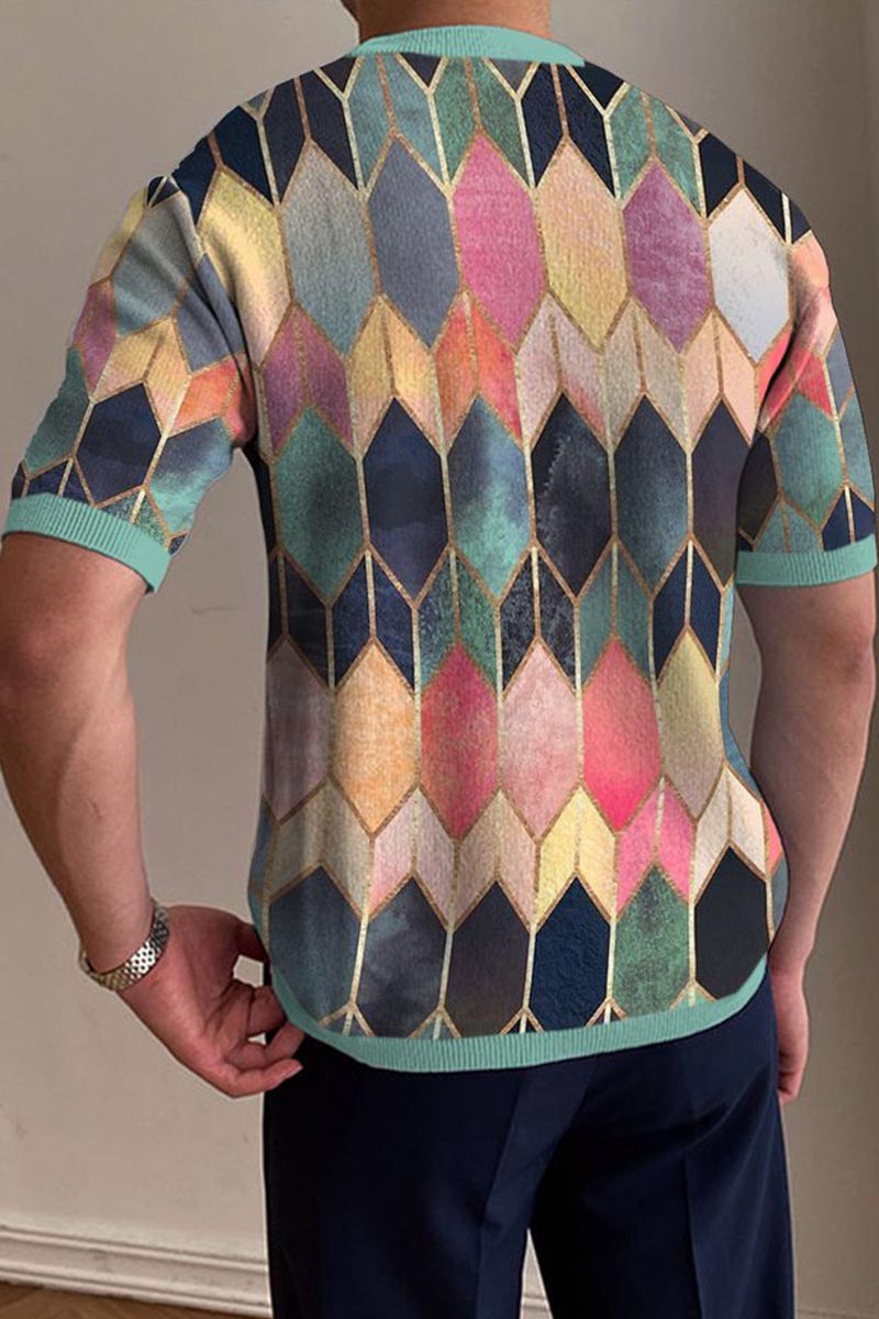 Men's Round Neck Knitted T-Shirt