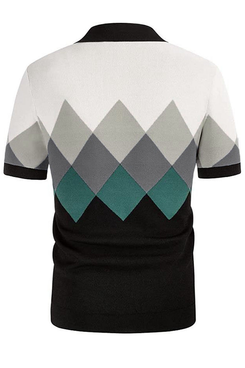 Men's Jacquard Knit Polo Shirt