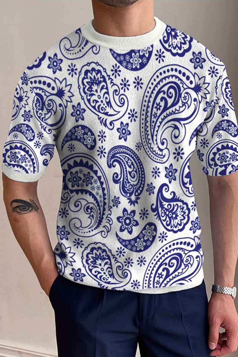 Men's Round Neck Knitted T-Shirt - Fashionpara