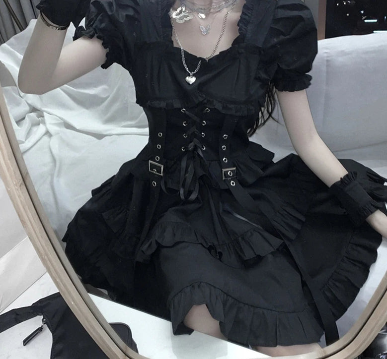 Puff Sleeve Bandage Mini Dress