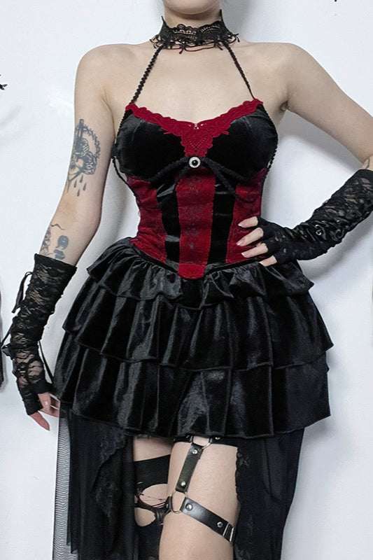 Colorblock Slim Halter Corset