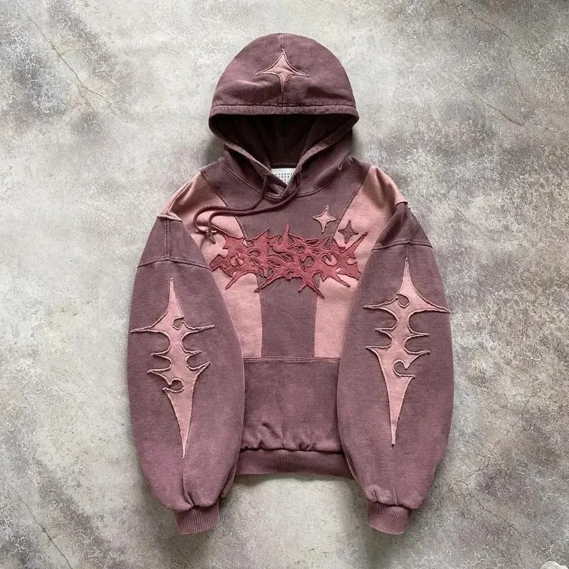 Star Patchwork Oversized Hoodie