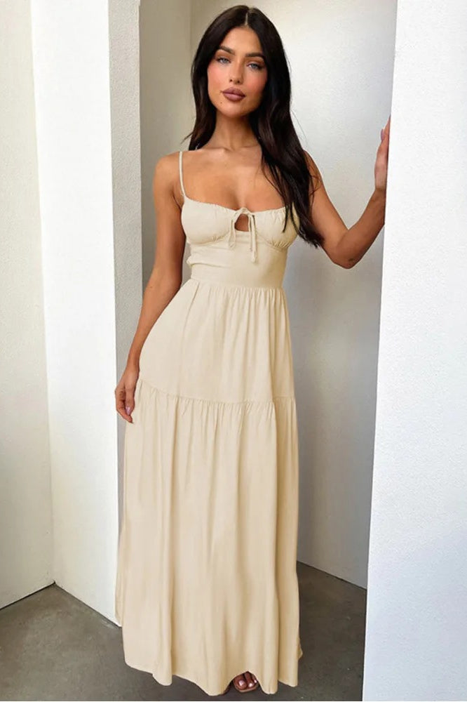 Elegant Bandage A-line Vacation Dress