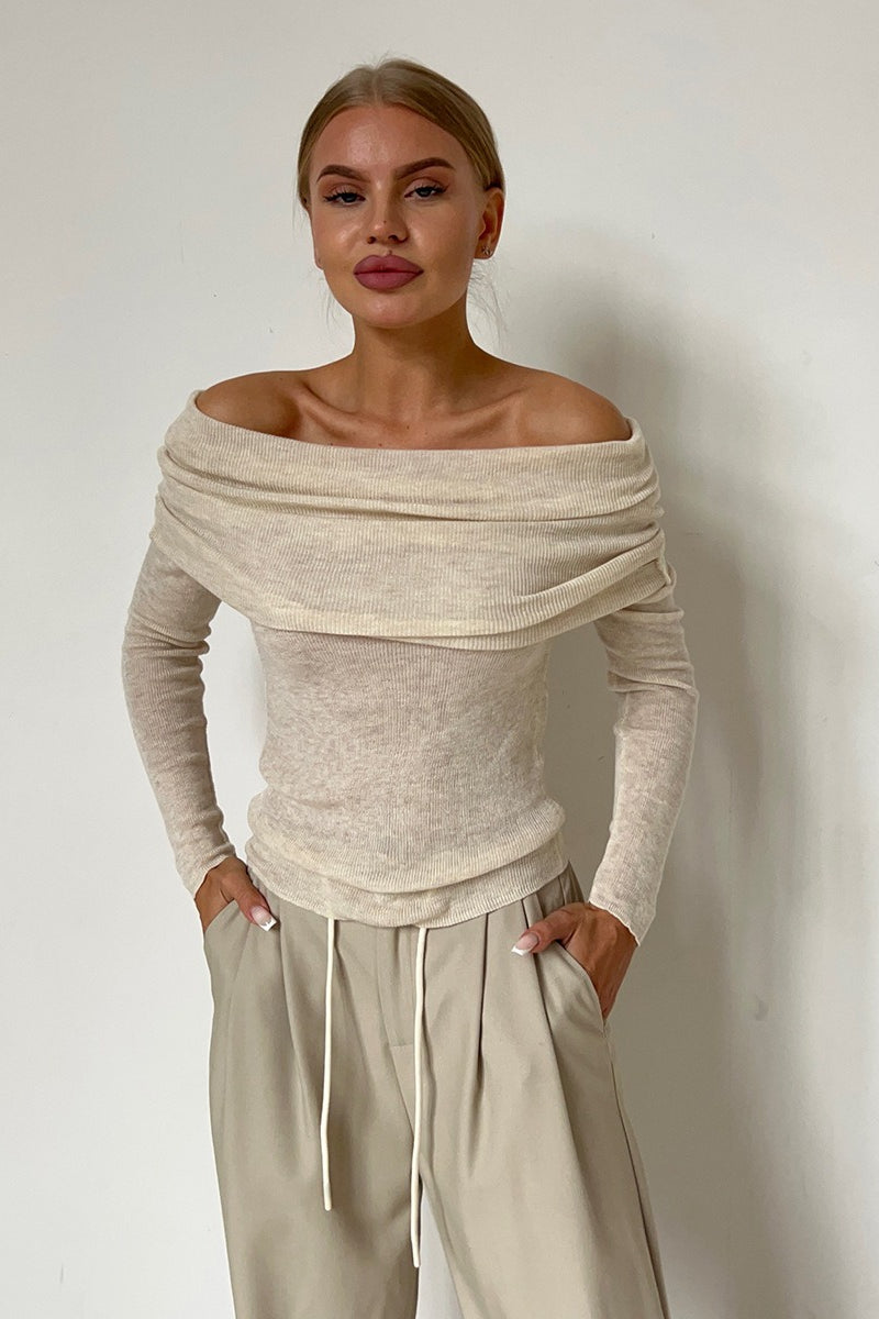 Slim Fit Off-Shoulder Knit Top 11