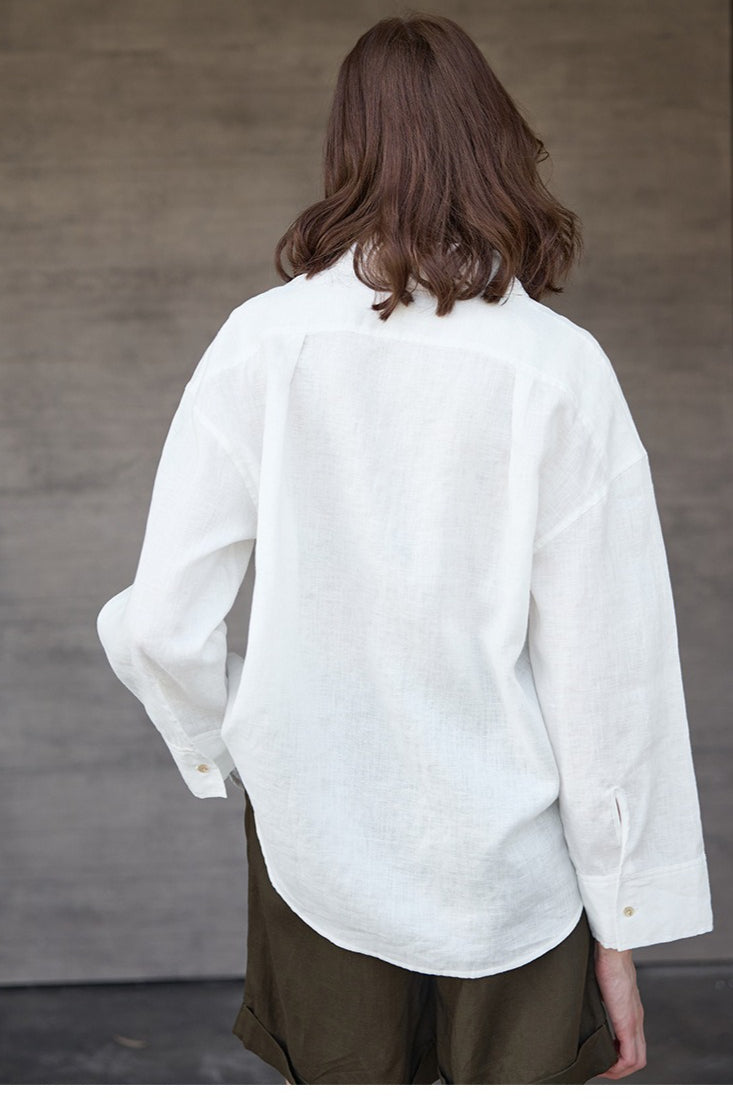 Sophisticated Relaxed Linen Blouse