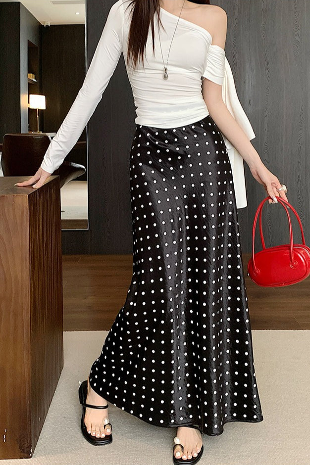 French Style Polka Dot Skirt - Fashionpara