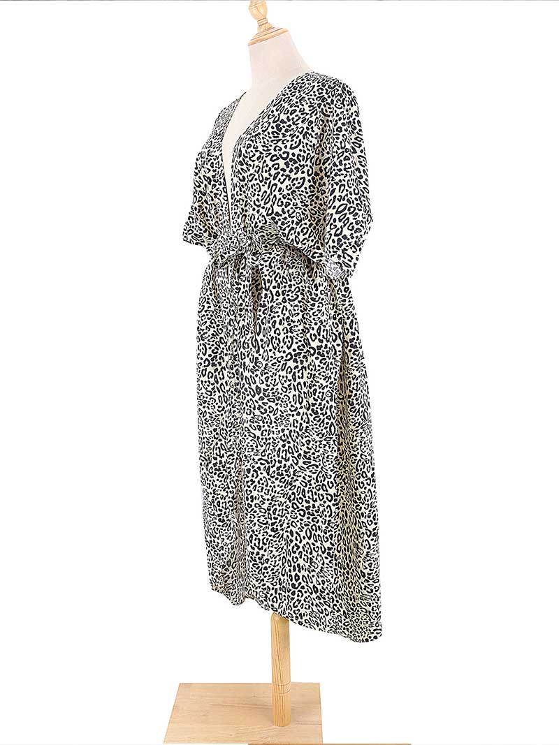 Tie-Dye Print Different Colors Rayon Long Length Gown Kimono Duster Robe 28