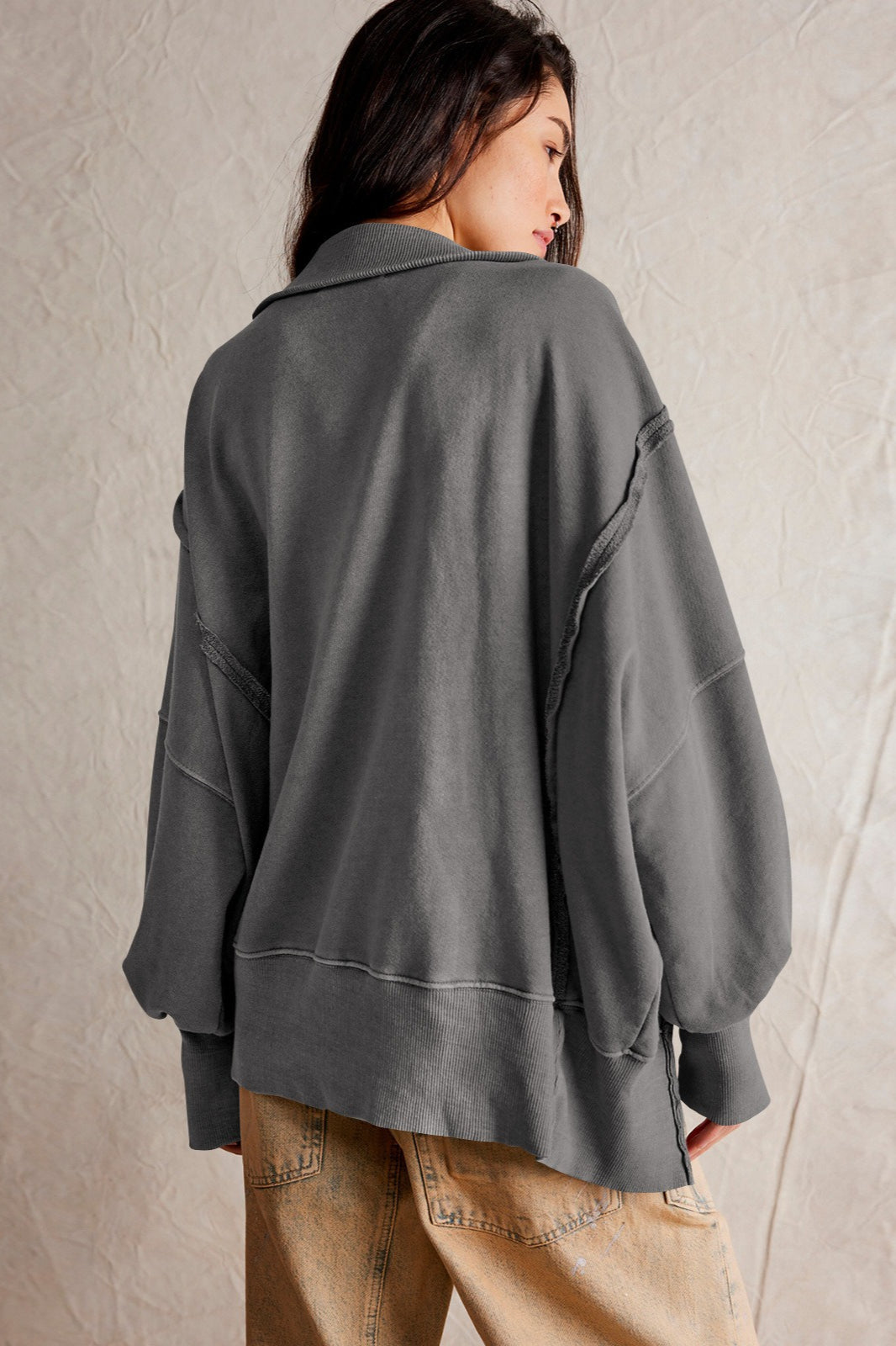 Oversized Split Collar Sweatshirt 3