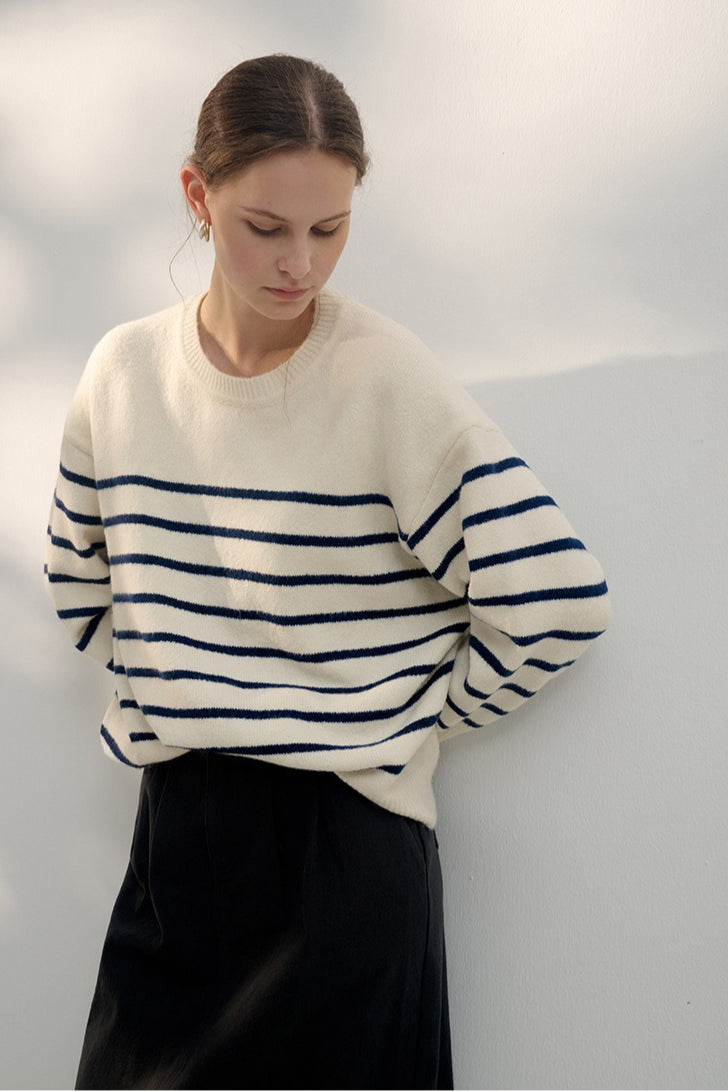 Classic Stripe Wool Knit Top